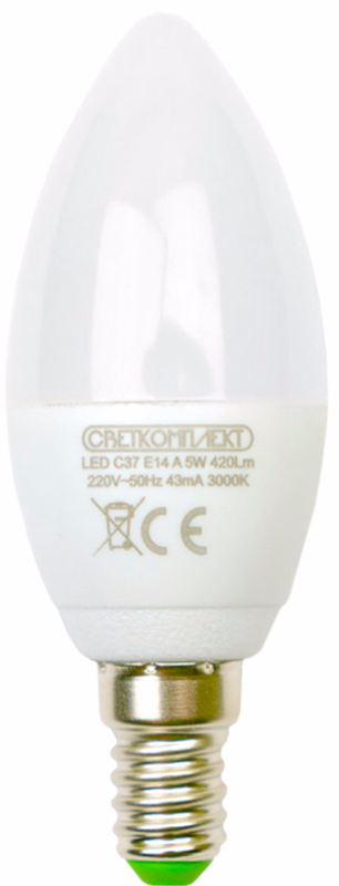 Лампа світлодіодна Светкомплект (6929547642884) 5Вт, E14, 3000K